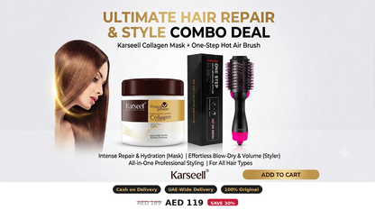Ultimate Hair Repair & Style Combo — Karseell Collagen Mask + One-Step Hot Air Brush